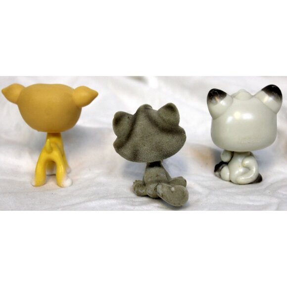 LPS Littlest Pet Shop Trio 3pc Dog Cat Magic Motion Siamese Flocked Greyhound - Picture 5 of 8